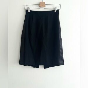 BCBGMaxAzria Wool Skirt with satin accent